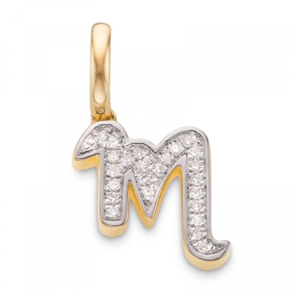 Diamond Alphabet Pendant M